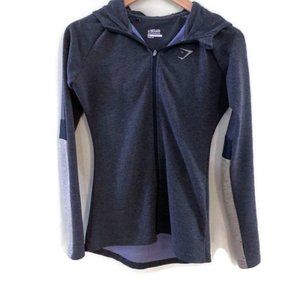GYMSHARK Impulse Zip Up Hoodie Sweatshirt; Blue/Gray. Size XS